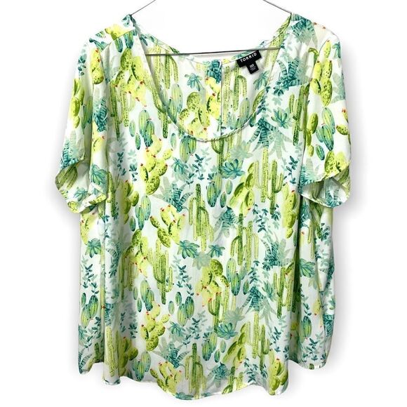 Torrid Abbey White Cactus Georgette Blouse Torrid Size 3 - Picture 5 of 10